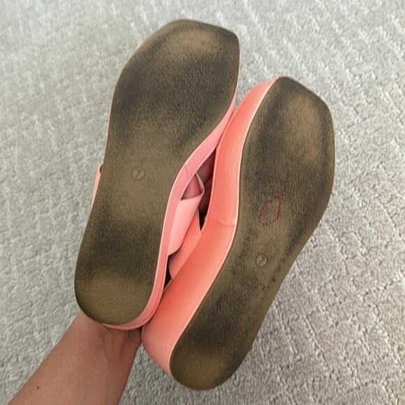 Lspace x Matisse “Alisa” platform thong flip flop in crystal pink square toe - Picture 11 of 11